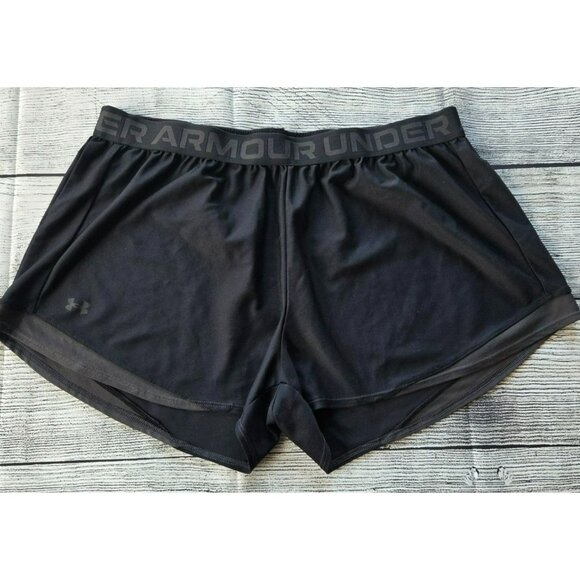 Under Armour Women's Black/Gray Shorts Size XXL Apparel Loose - Picture 1 of 8